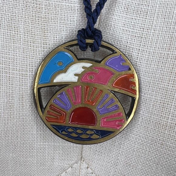 Vintage 1971 Ecology Designs Peace with Nature Pendant Necklace Hippie - Picture 5 of 6